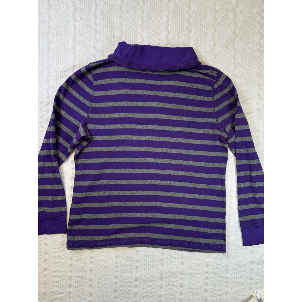 Lauren Jeans Co Ralph Lauren Purple Gray Stripe 1/4 Zip Pullover XL